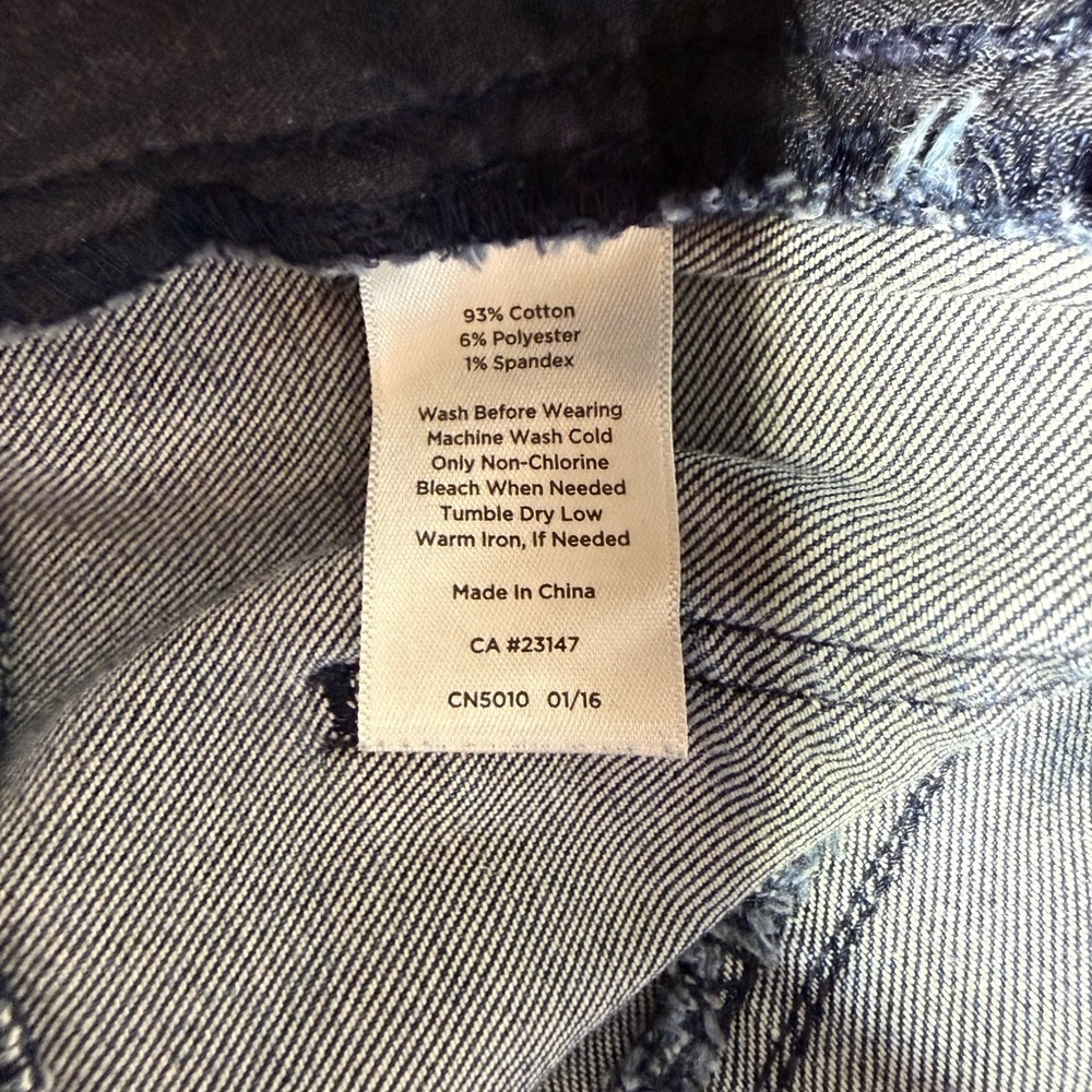 crop Sailor nautical Dark Blue High-Rise old money wide leg denim sz 10 Talbots - Picture 8 of 9